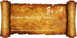 Zsebe Apollónia névjegykártya